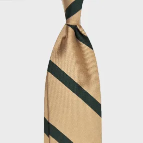 F.Marino Handmade Tie 3-Fold Regimental Jacquard Silk | Block Green