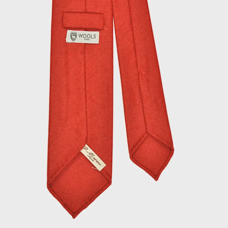 F.Marino Handmade Wool Tie 3-Fold Red Ferrari