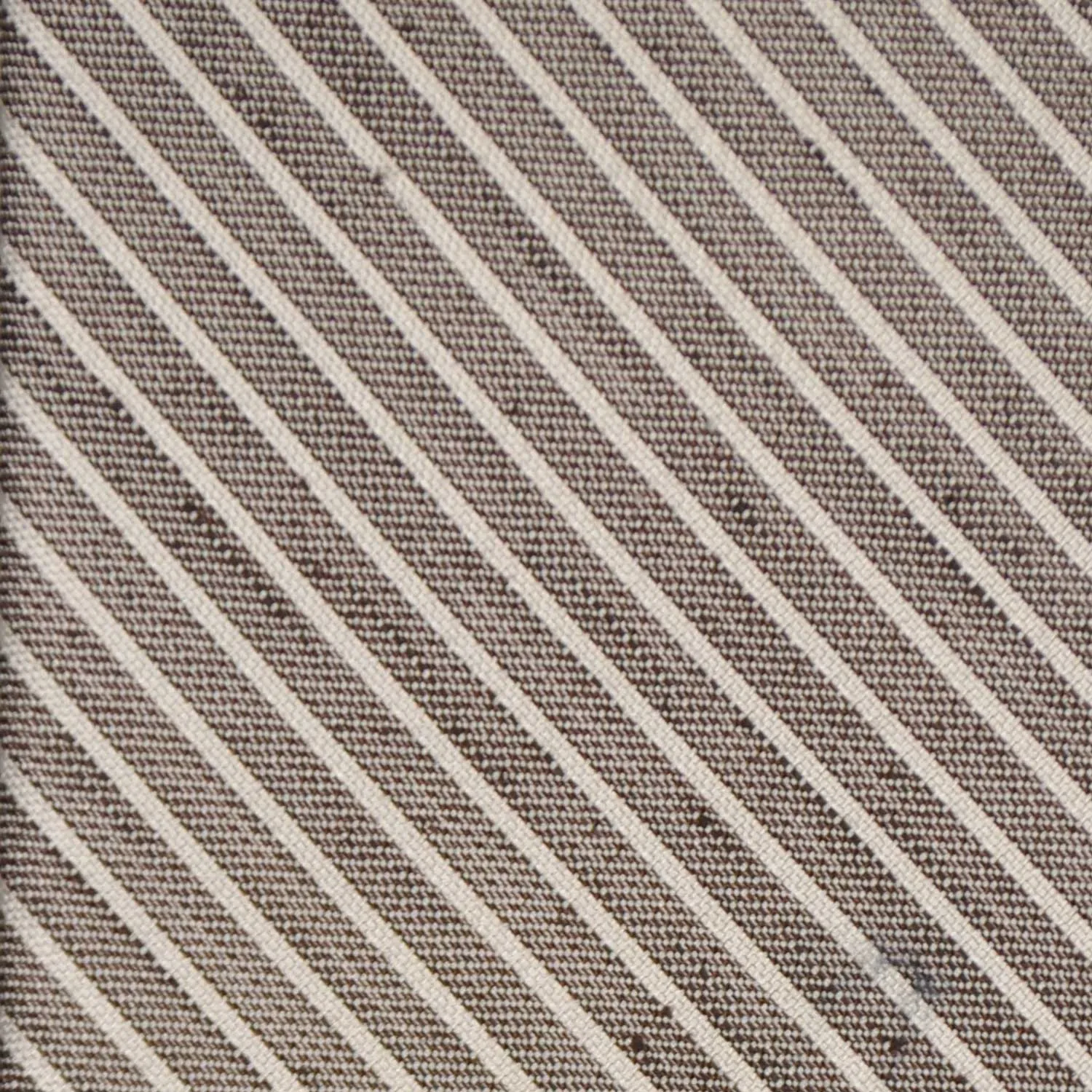 F.Marino Stripes Shantung Silk Tie 3 Folds Taupe