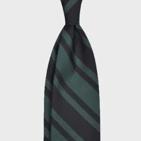 F.Marino Unlined Regimental Wool Tie Green