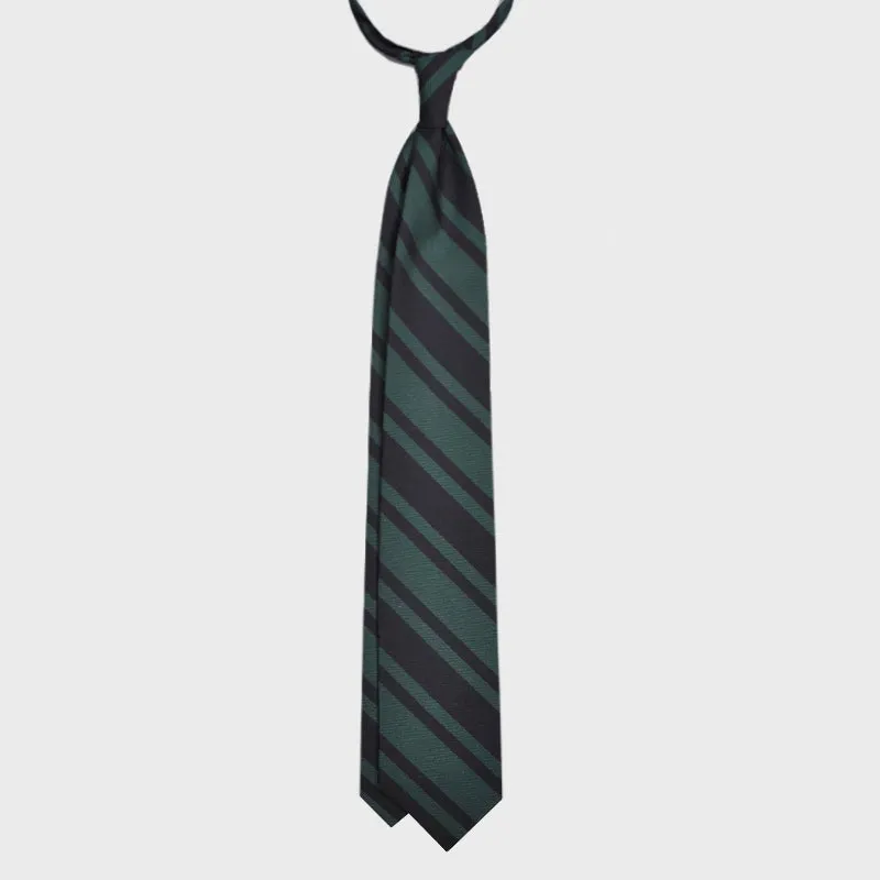 F.Marino Unlined Regimental Wool Tie Green