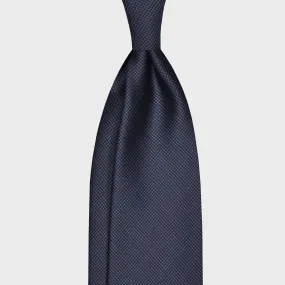 F.Marino Wool Tie 3 Folds Canvas Pattern Blue