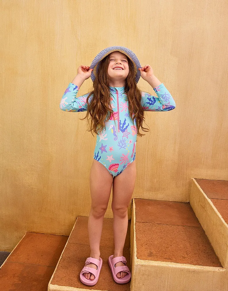 Girl's Long Sleeve Swimsuit from Crew Clothing Company