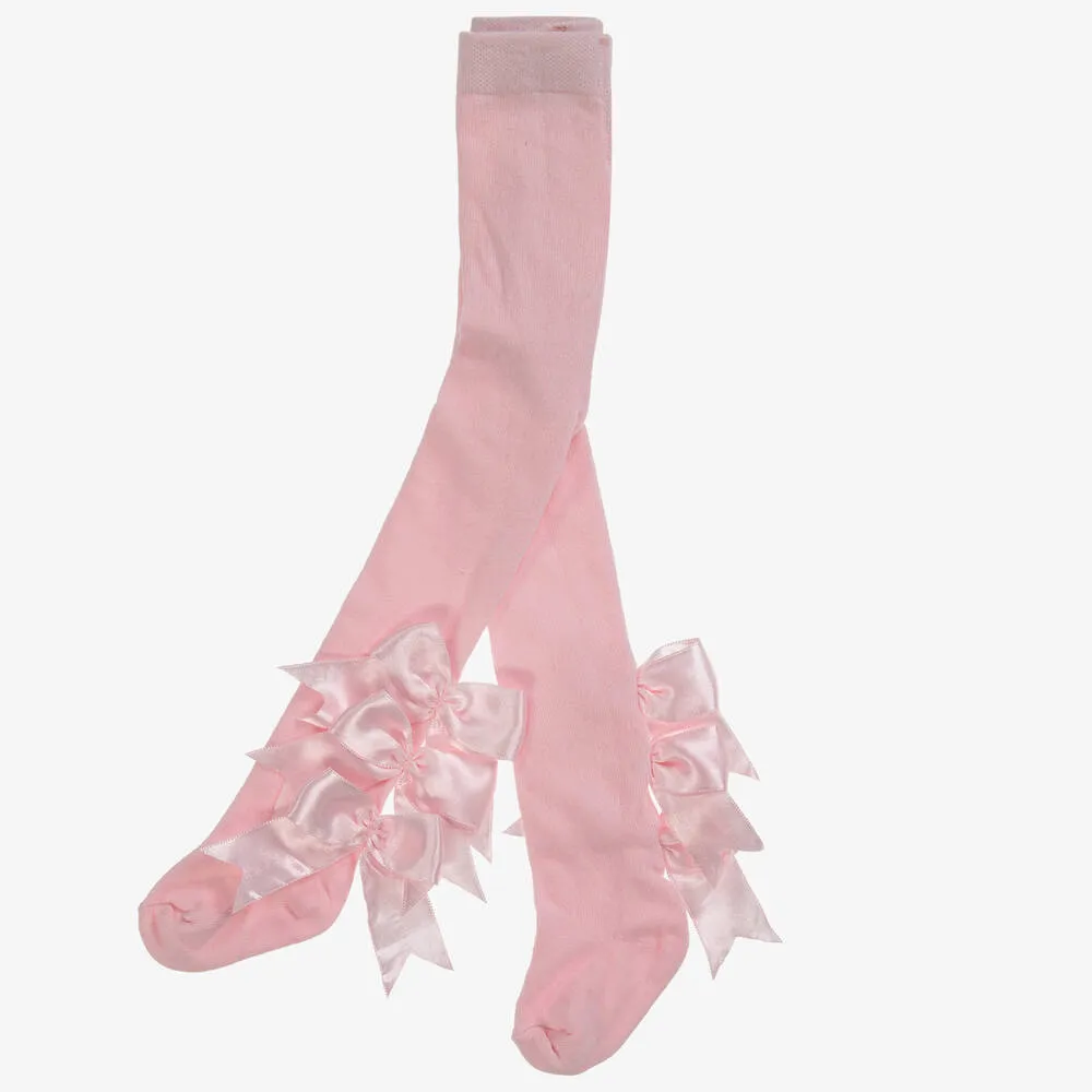 Girls Pink Cotton Tights