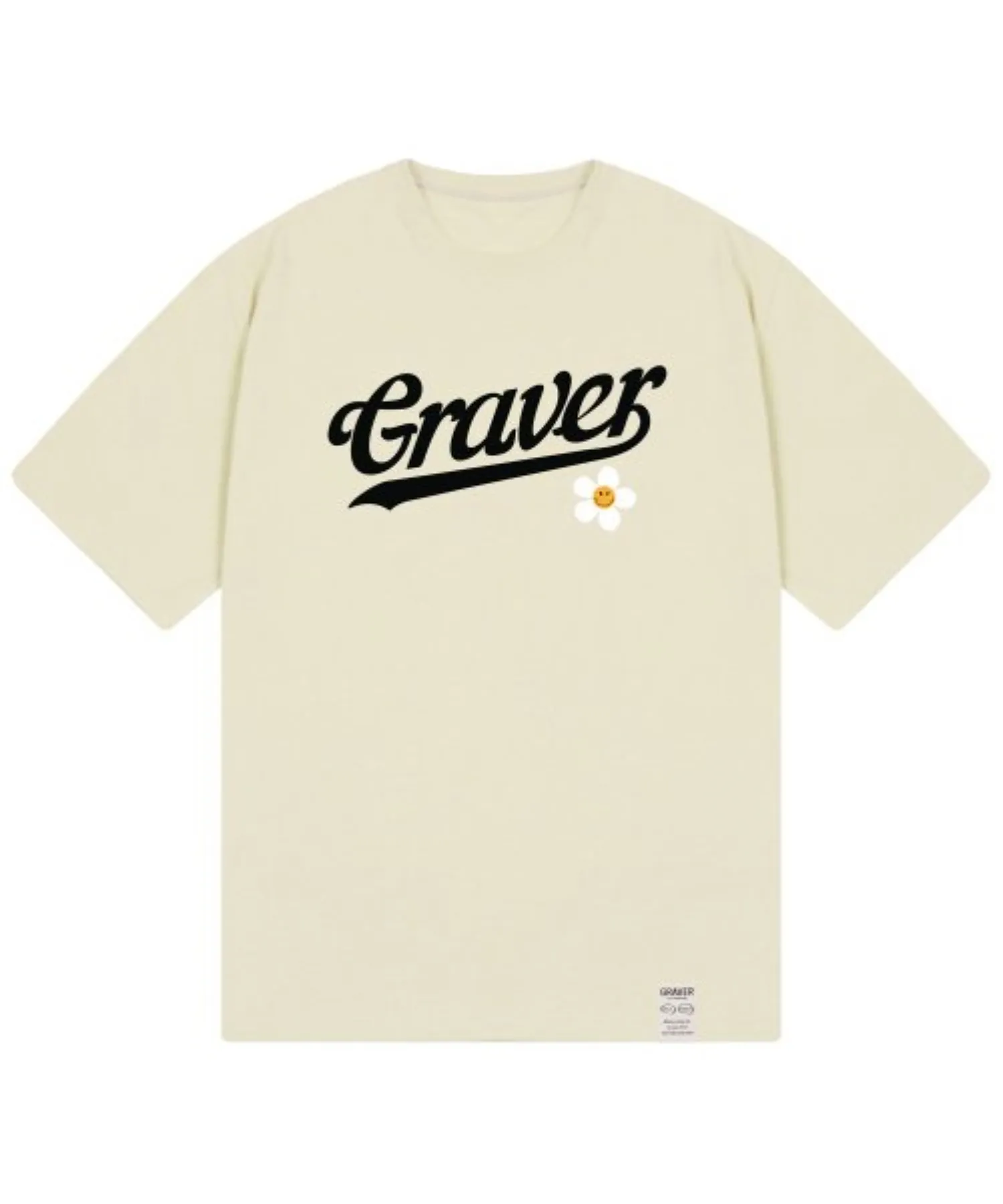 GRAVER  |[GRAVER]★BASEBALL LOGO FLOWER SMILE SHORT SLEEVE TEE