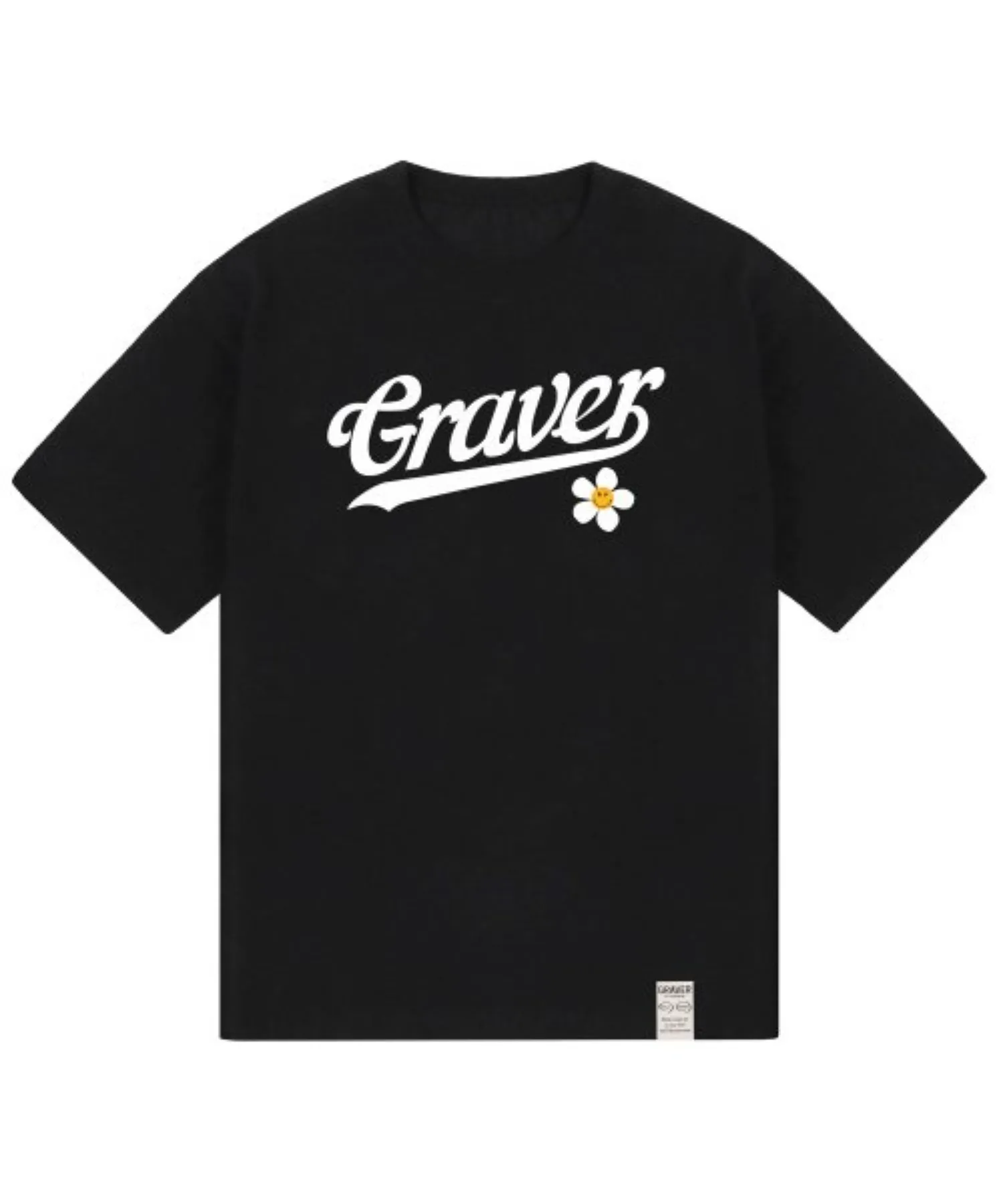 GRAVER  |[GRAVER]★BASEBALL LOGO FLOWER SMILE SHORT SLEEVE TEE