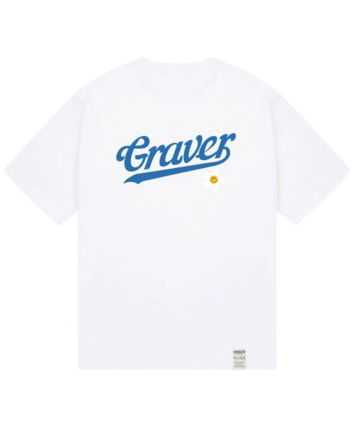 GRAVER  |[GRAVER]★BASEBALL LOGO FLOWER SMILE SHORT SLEEVE TEE