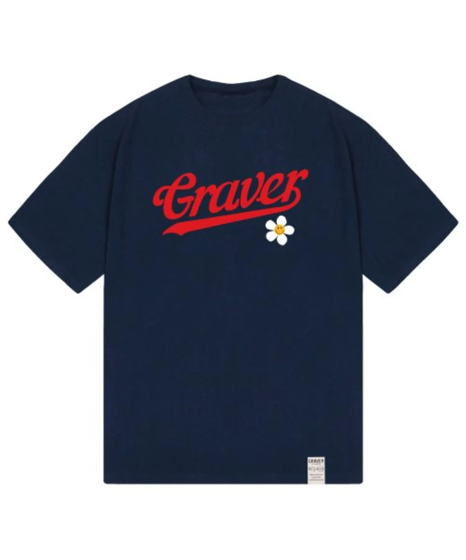 GRAVER  |[GRAVER]★BASEBALL LOGO FLOWER SMILE SHORT SLEEVE TEE