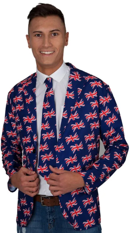 Great Britain Themed Jacket & Tie Men's Costume