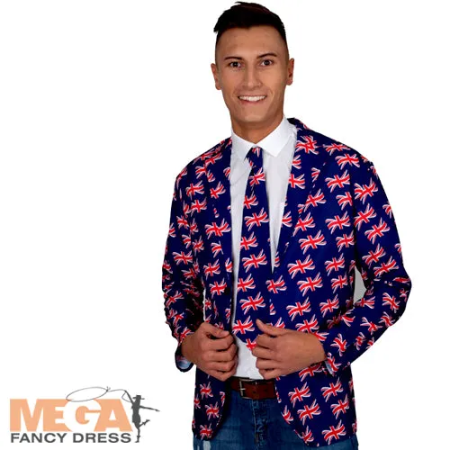 Great Britain Themed Jacket & Tie Men's Costume