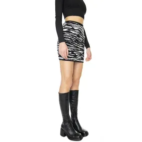 GUESS ORIGINALS Womens Go Zebra Jacquard Skirt Jet Black / Multi 