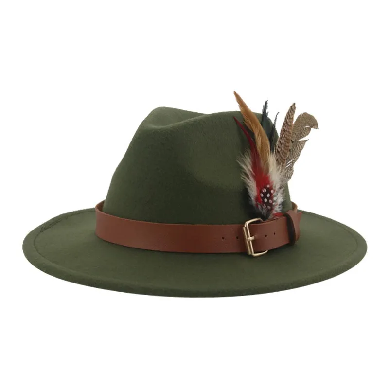 Hat Fedoras Winter Women Hats Men Felt Hat Feather Luxury Fashion hat Popular