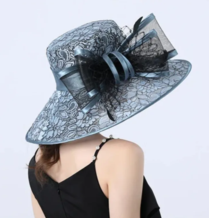 Hat Queen Santha (Grey and Blue)