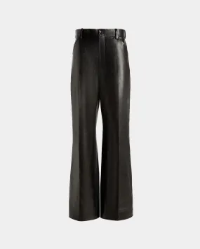 High Waist Pants In Black Leather 