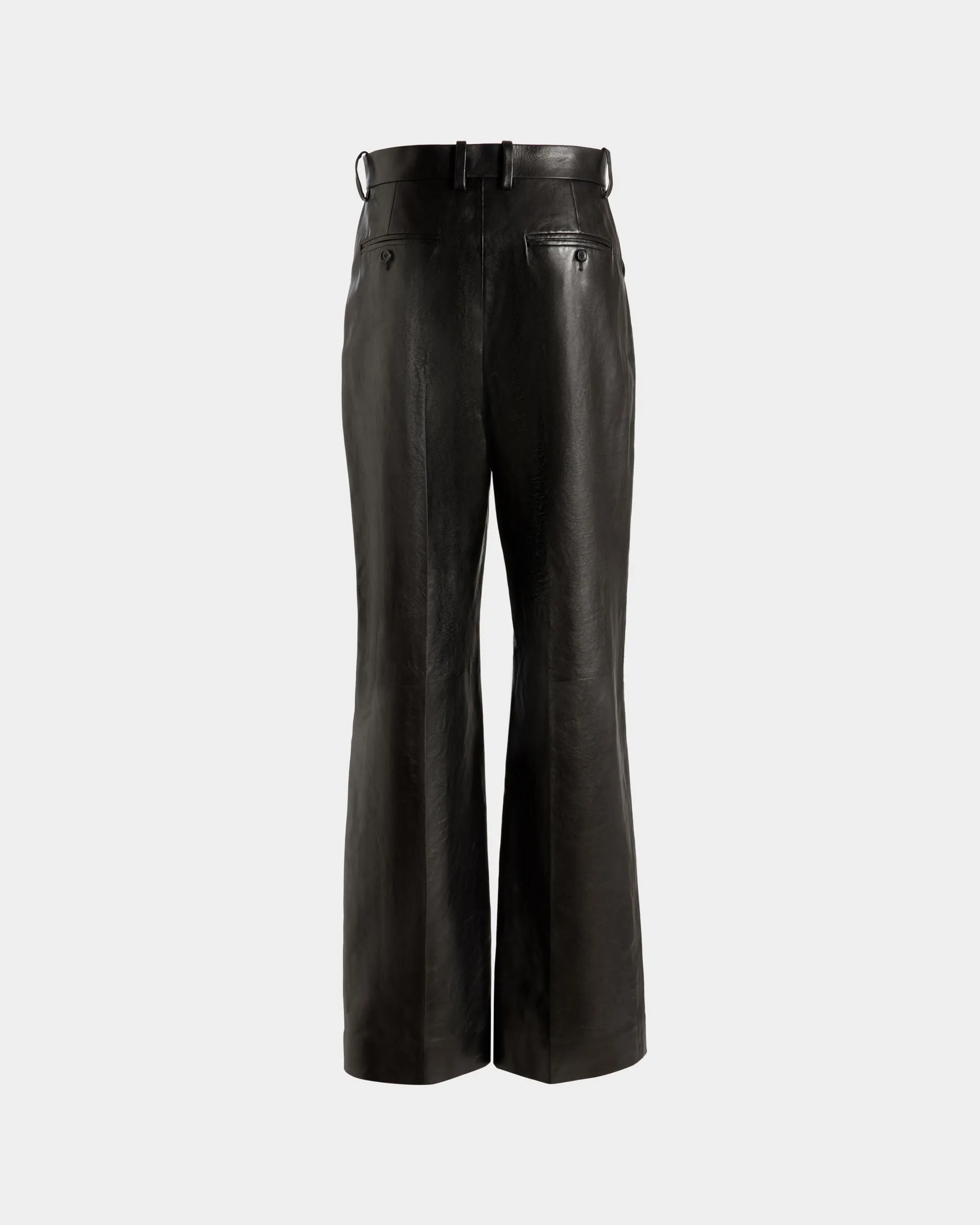 High Waist Pants In Black Leather 