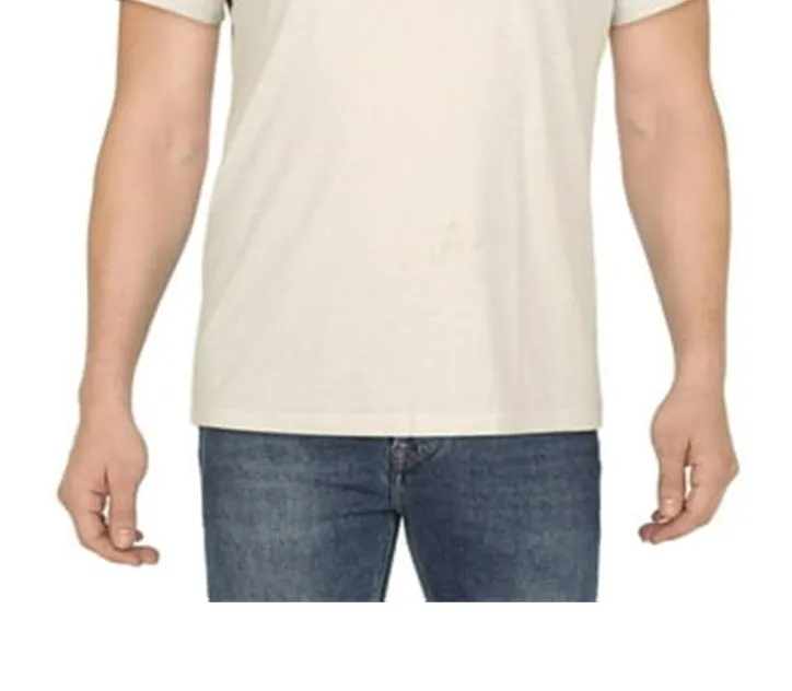 INC International Concepts Men's Heathered Split Neck T-Shirt Beige Size XX-Large