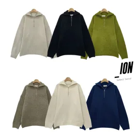 IONSEOUL  |Unisex Street Style Plain Logo Sweaters