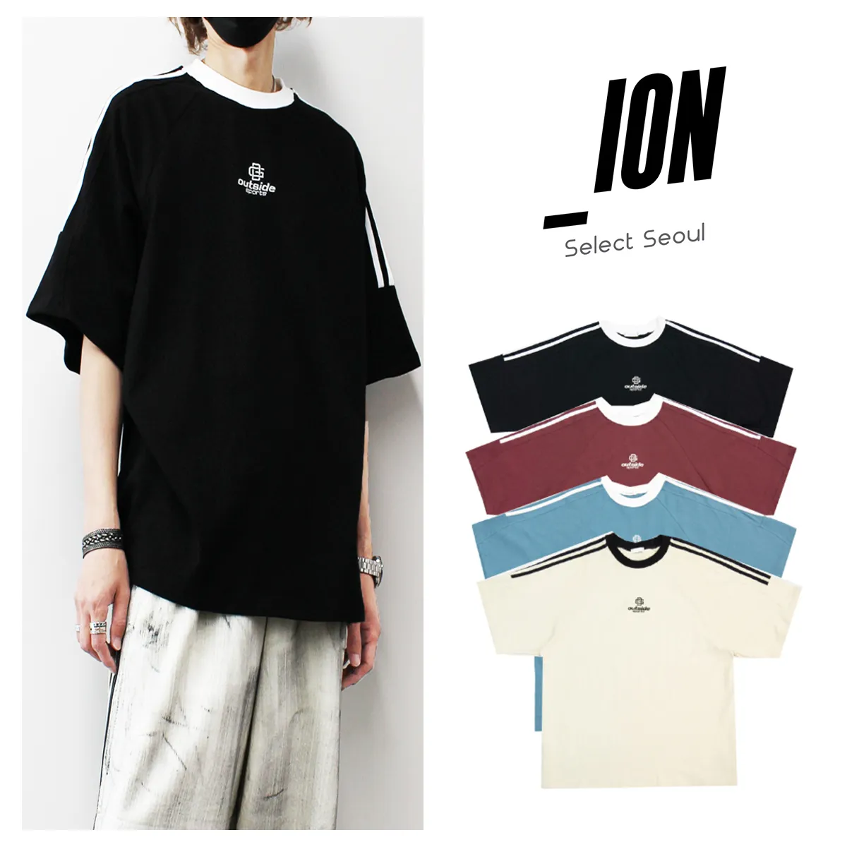 IONSEOUL  |Unisex Street Style U-Neck Cotton Short Sleeves Oversized