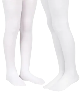 Jefferies Socks Classic Cotton Tights 2 Pair Pack - White