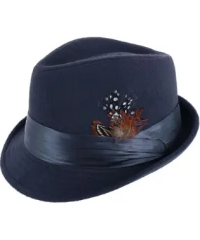 Kenny K Men's Dressy Faux Felt Fedora with Feather