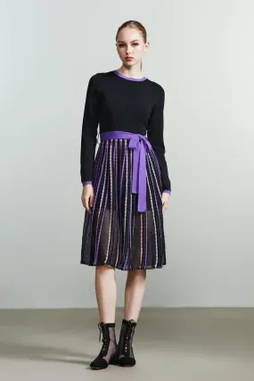 knitted tie belt dress