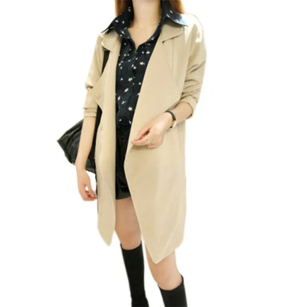 Korean Jacket Elegant Women Lady Long Sleeve Lapel Loose Coat Jacket Windbreaker jawbreaker Y09 SM6