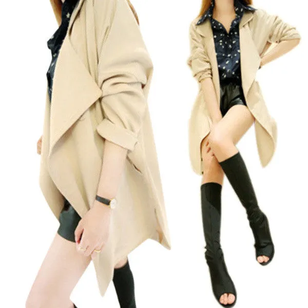 Korean Jacket Elegant Women Lady Long Sleeve Lapel Loose Coat Jacket Windbreaker jawbreaker Y09 SM6