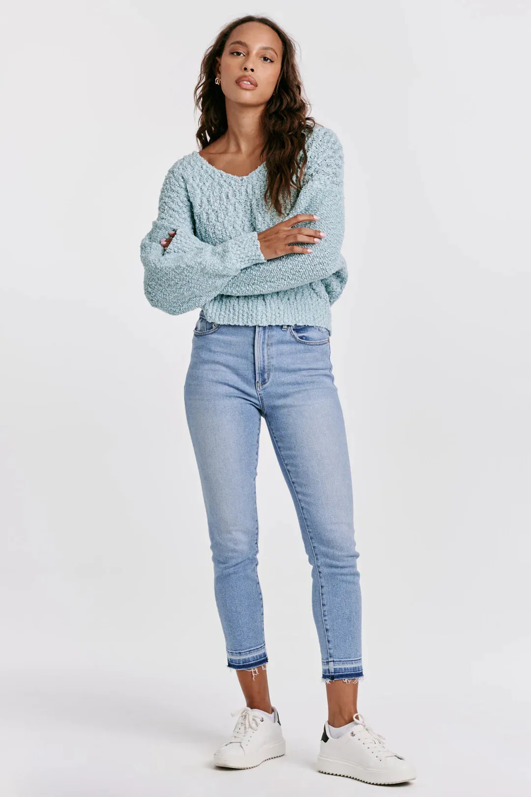 LEXI DROP SHOULDER SWEATER SEA FOAM