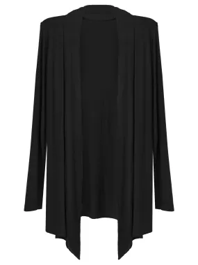 Lightweight Womens Open Front Draped Cardigan