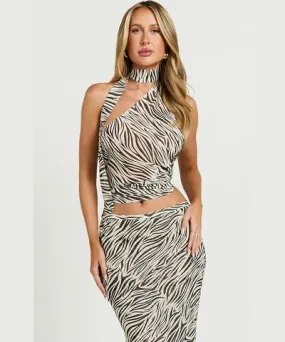 Lioness Luxe Tie Top in Zebra