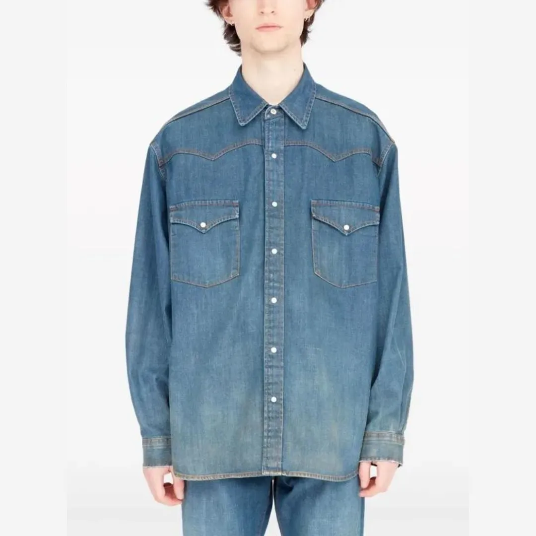 Maison Margiela  |Denim Street Style Plain Logo Designers Shirts