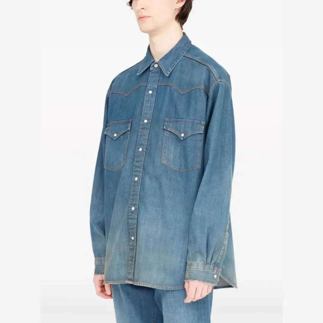 Maison Margiela  |Denim Street Style Plain Logo Designers Shirts