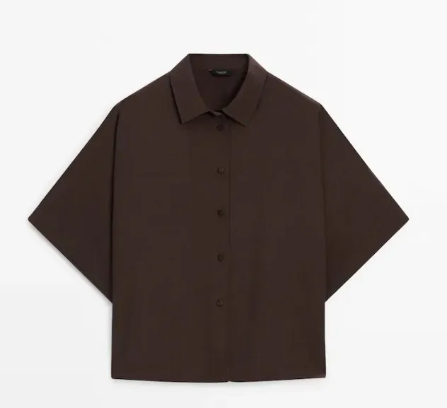 Massimo Dutti  |Casual Style Plain Short Sleeves Elegant Style