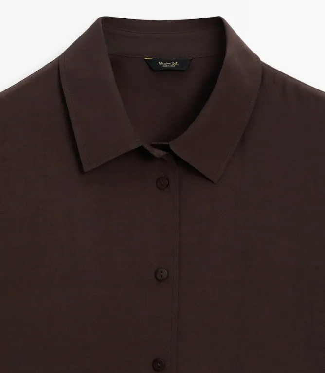 Massimo Dutti  |Casual Style Plain Short Sleeves Elegant Style