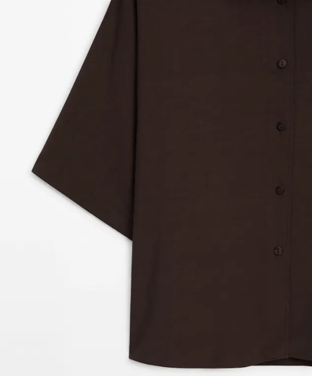 Massimo Dutti  |Casual Style Plain Short Sleeves Elegant Style