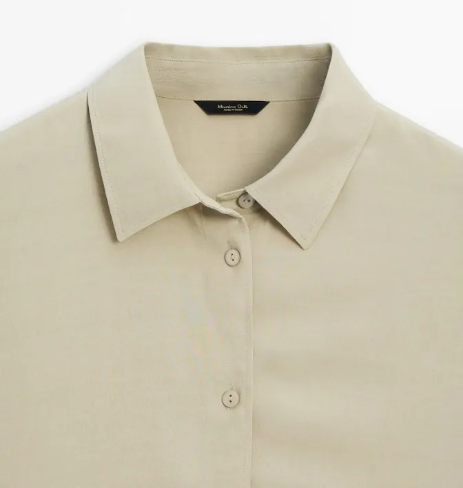 Massimo Dutti  |Casual Style Plain Short Sleeves Elegant Style