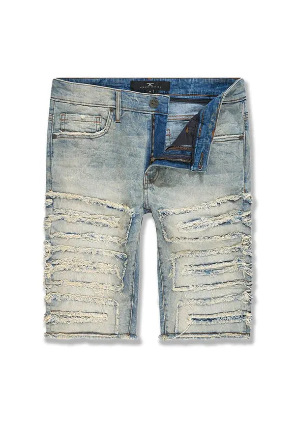 Men JORDAN CRAIG Python Denim Shorts