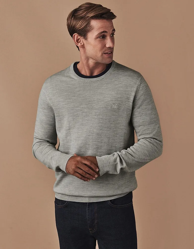 Men's Merino Crew Neck Jumper from Crew Clothing Company