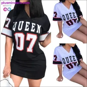 Mini Dress Short Dresses Summer Women New Letters Queen