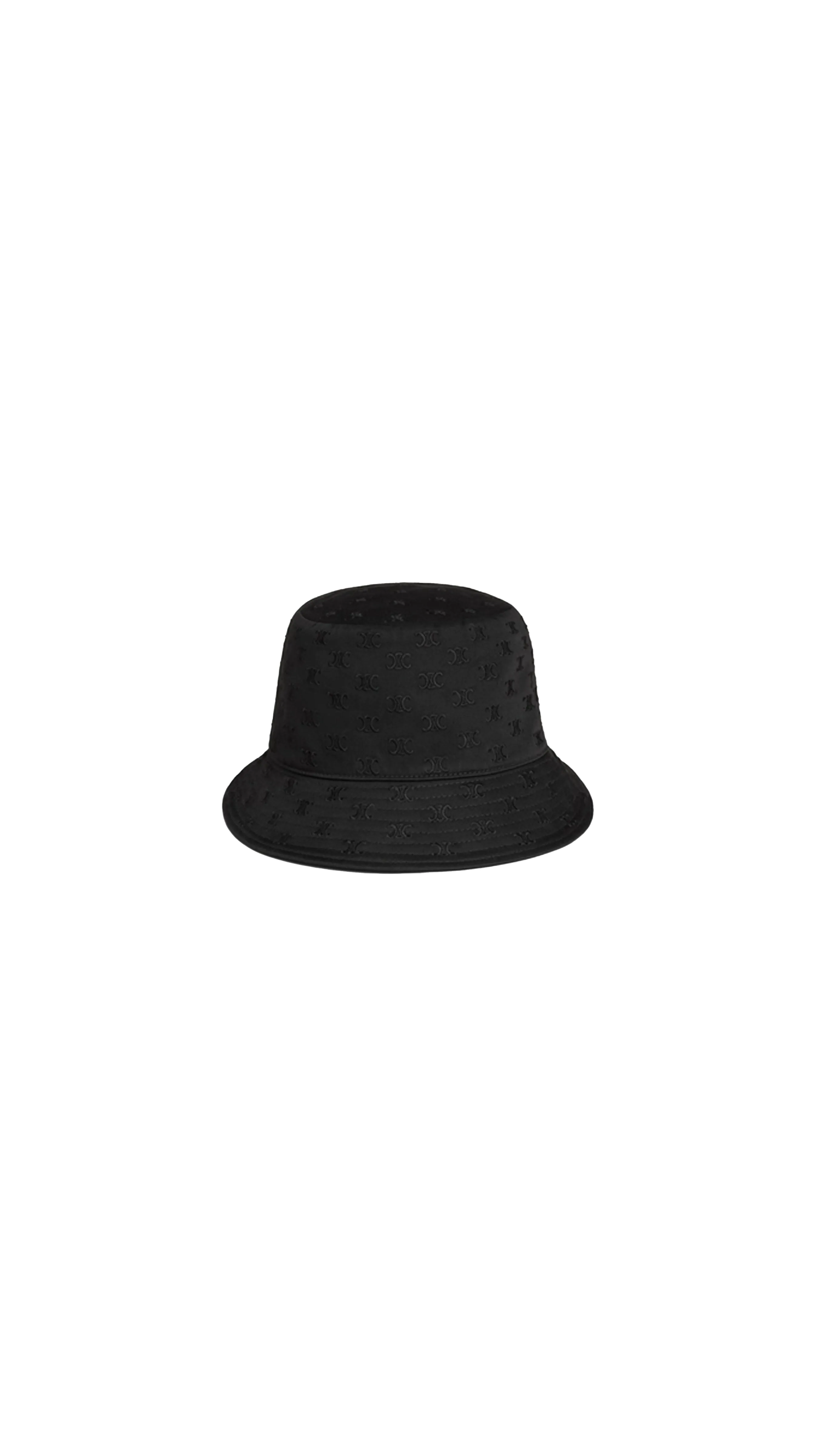 Mini Triomphe Bucket Hat In Cotton - Black