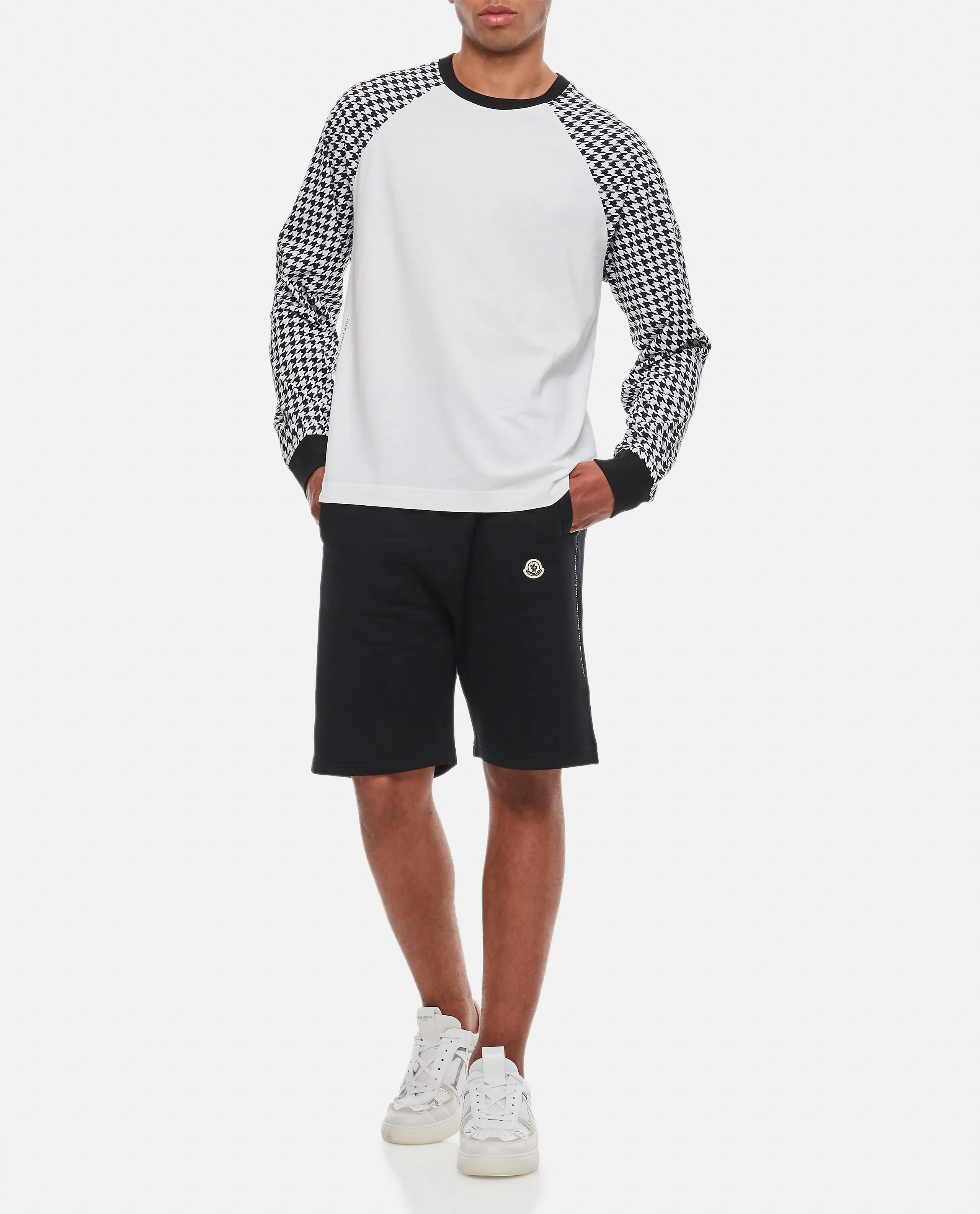 MONCLER  |Houndstooth Long Sleeve T-Shirt