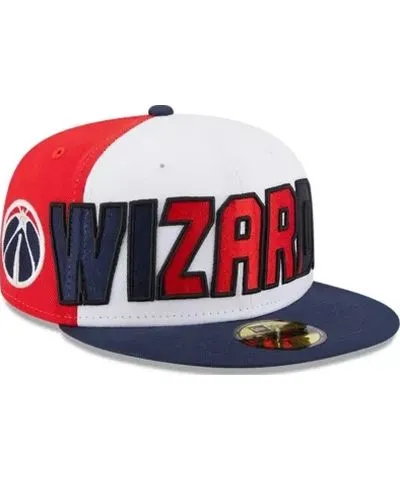 New Era Men's NBA White/Navy Washington Wizards Back Half 9FIFTY Fitted Hat