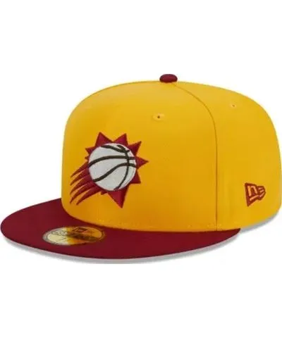 New Era Men's NBA Yellow/Red Phoenix Suns Fall Leaves 2-Tone 59FIFTY Fitted Hat