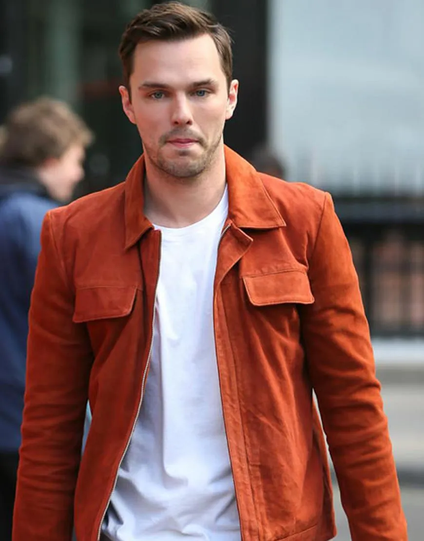 Nicholas Hoult Radio Studios Orange Jacket - Tolkien Suede Jacket