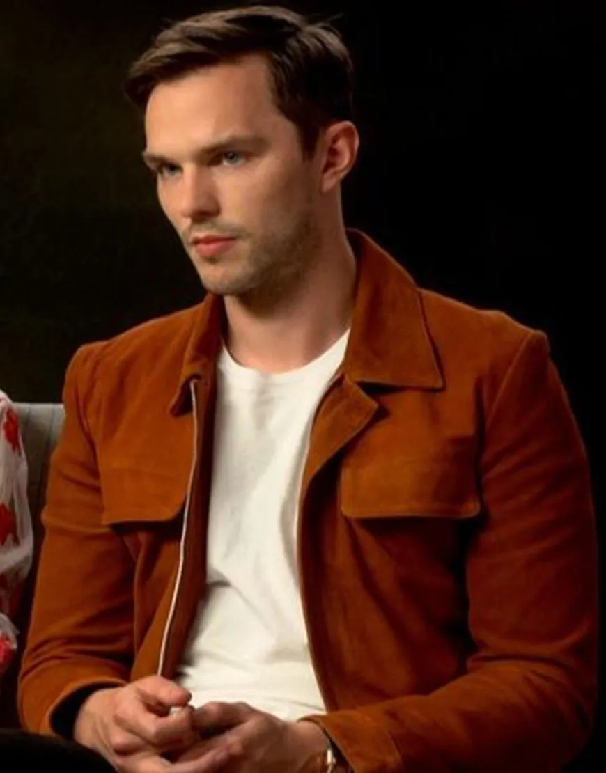 Nicholas Hoult Radio Studios Orange Jacket - Tolkien Suede Jacket