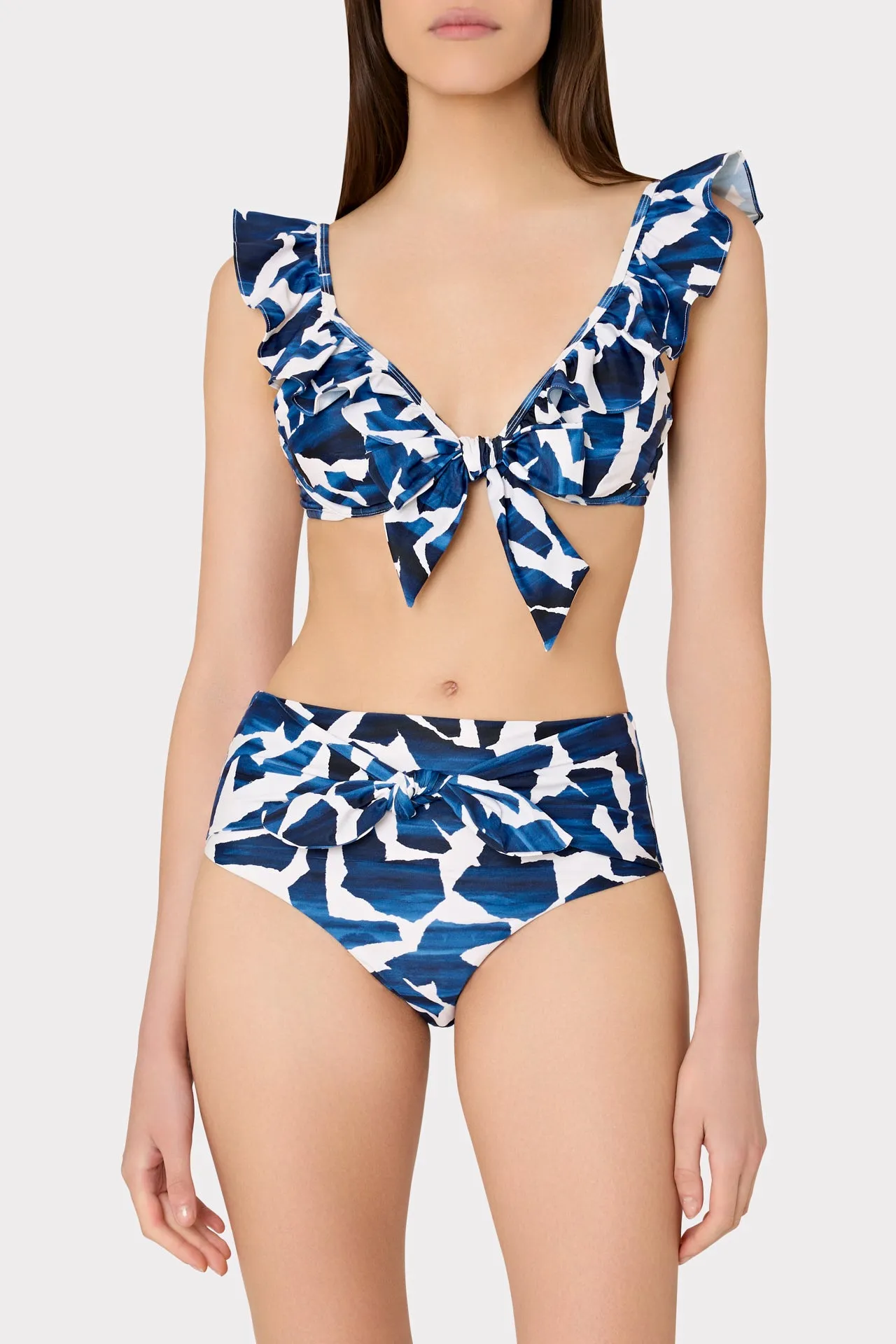 Ocean Puzzle Tie Bikini Bottom