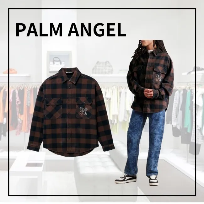 Palm Angels  |Tartan Street Style Logo Shirts