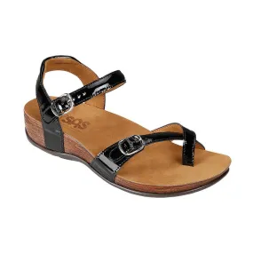 Pampa (Black Patent) Toe Loop Sandal