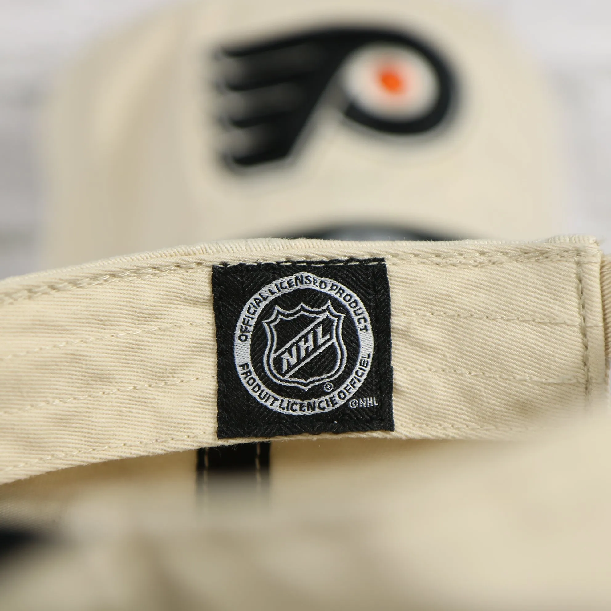 Philadelphia Flyers Natural Unstructured Crown Black Curved Brim Adjustable Dad Hat