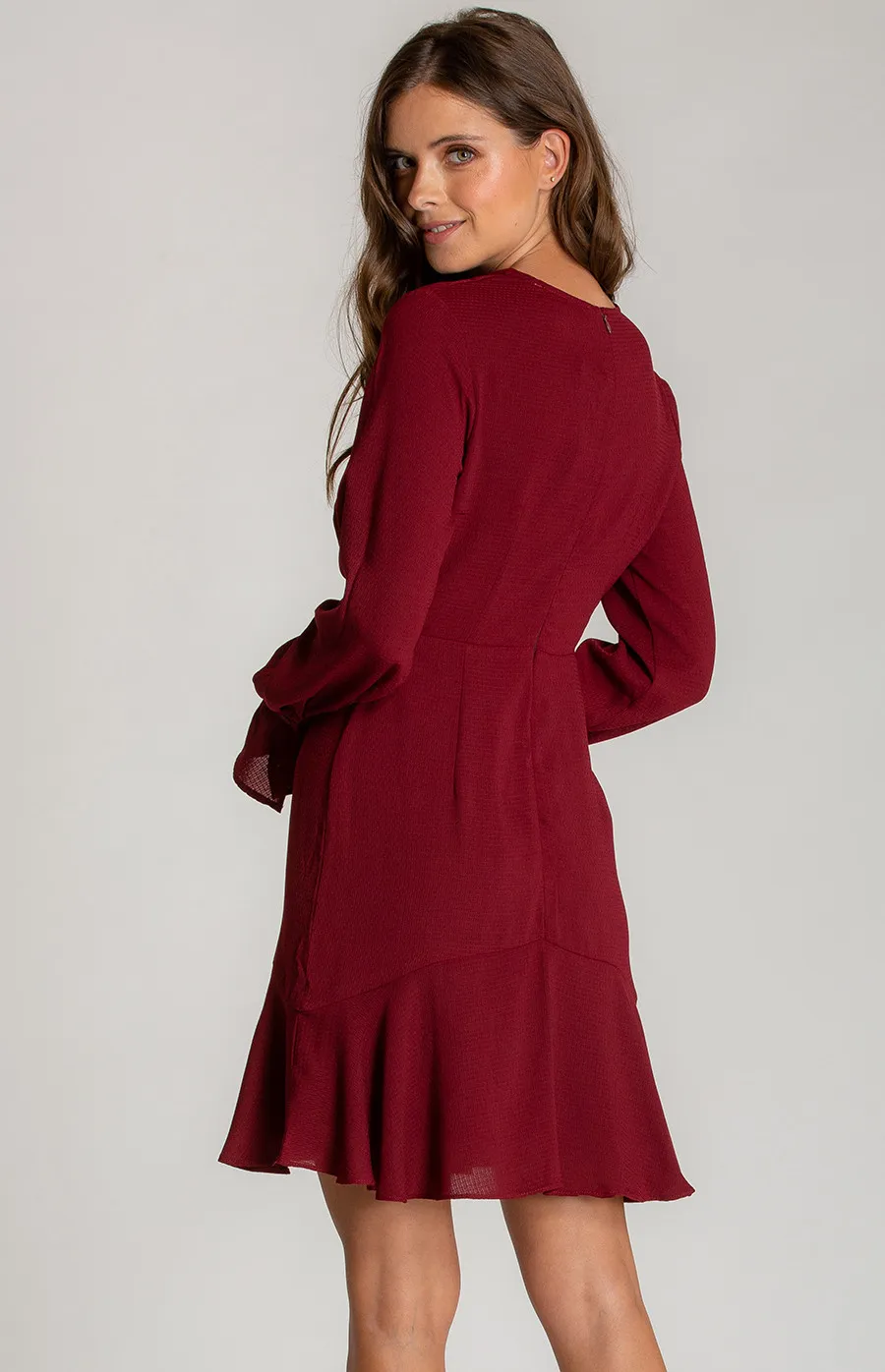 Pleated Detail Long Sleeve Dress (SDR538A) 